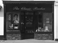 The Classic Barber shop front in Hertford